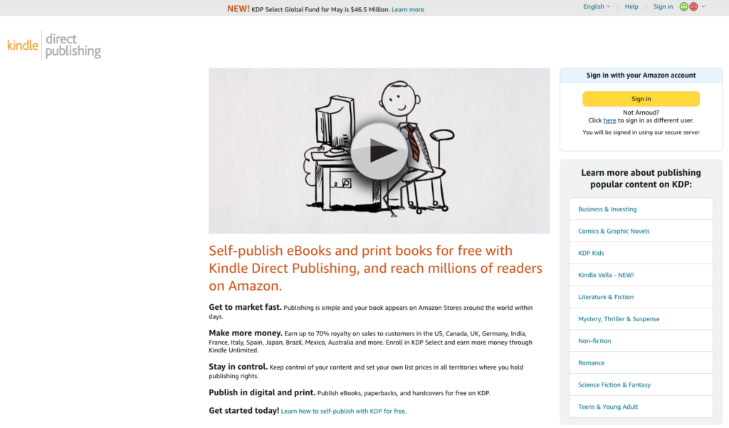Self-publish eBooks and print books for free with Kindle Direct Publishing, and reach millions of readers on Amazon.