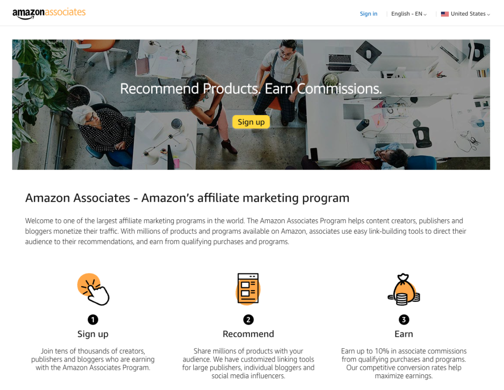 Amazon Associates - Amazon’s affiliate marketing program is a great way to earn passive income on the Amazon marketplace