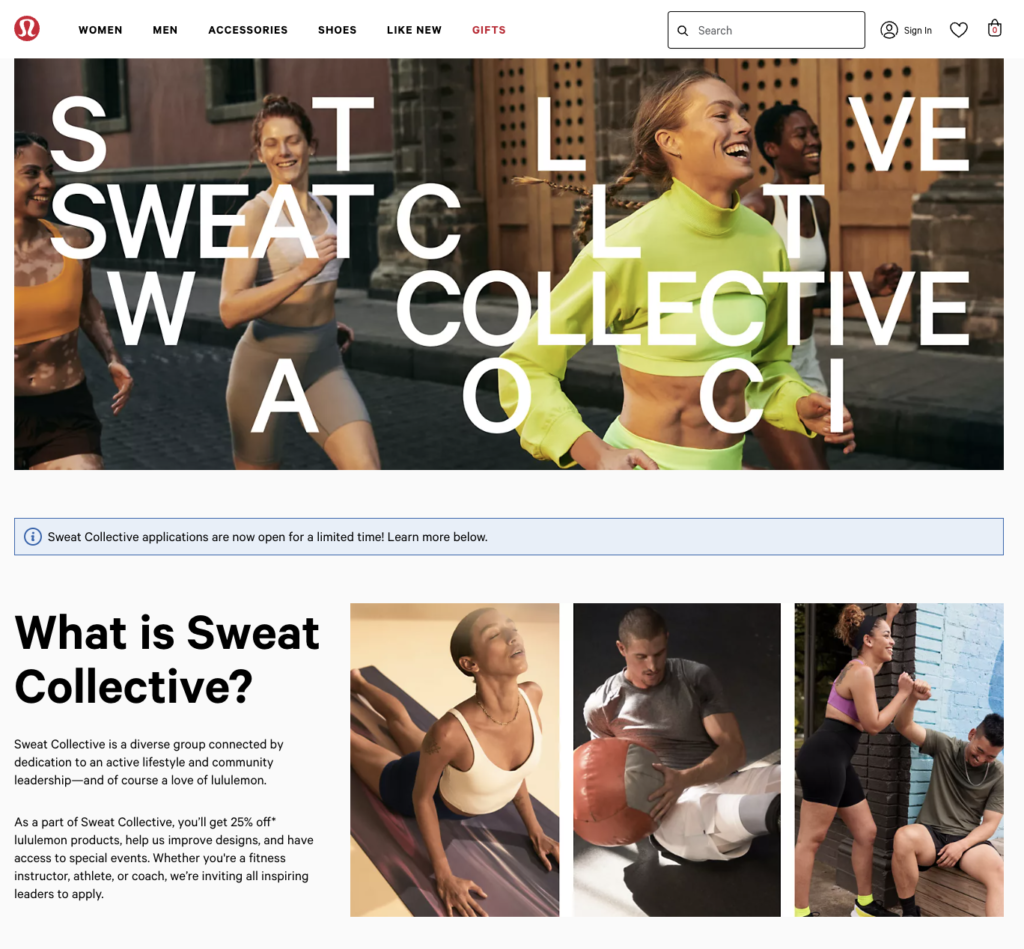 Lululemon Sweat Collective Program