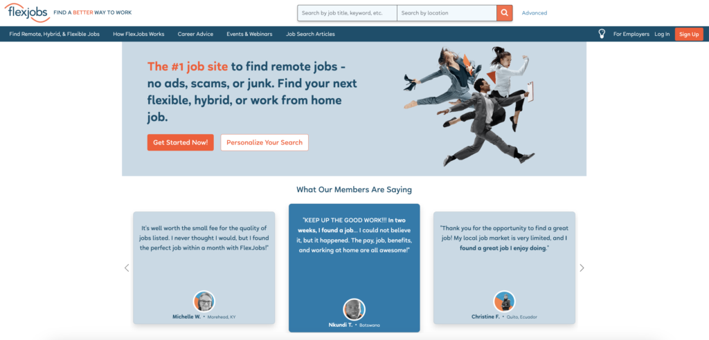 Discover Flexjobs for remote job opportunities